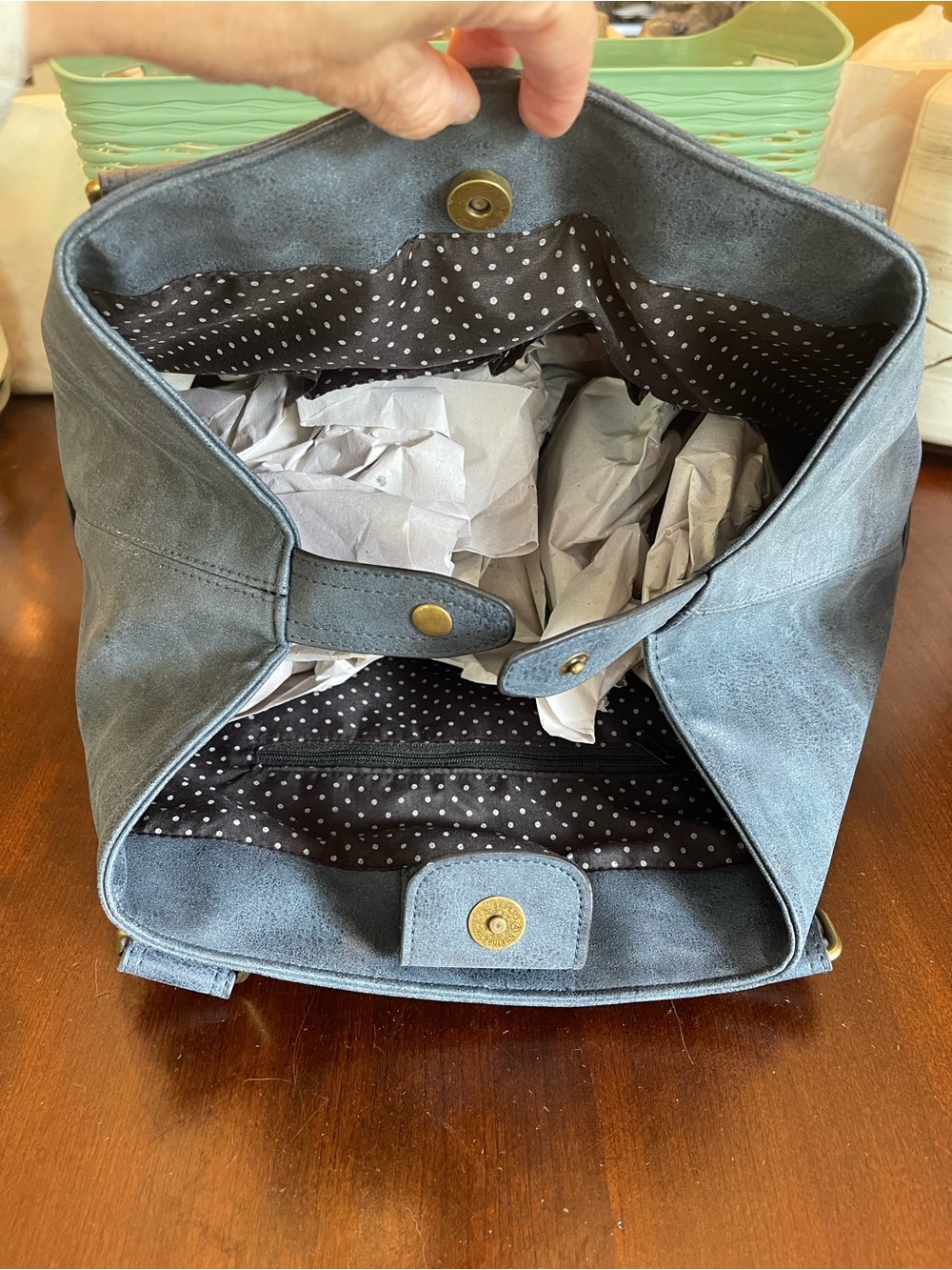 NWT Minicci Denim Blue Colored Shoulder Bag / Purse. - Picture 8 of 13